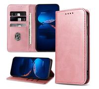 DENDICO Case for Huawei Mate 20 Pro, Classic PU Leather Magnetic Wallet Case, Flip Folio Protective Phone Cover Compatible with Huawei Mate 20 Pro, Rose Gold