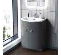 Dene | 600mm Floorstanding Grey Vanity with Basin Flat Pack