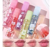 DENESTUP 6pcs Roll On Lip Gloss Set, Fruit Flavored Lip Gloss Set Glossy Lip Make-up for Kids and Teens, Non Toxic, Kid Friendly, Party Gift, Best Friends