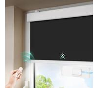 DENFOON Solar Electric Roller Blinds Thermal Blind with Remote Control Blackout Roller Blind With/with Drilling Easyfix Klemmfix Rechargeable Battery Tubular Motor Smart Roller Blind Compatible with