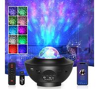 DENGBABA Galaxy Projector, Star Ocean Wave Night Light Projector with Remote Control Timer Music USB Bluetooth Speaker Starry Sky Colour Changing LED Lamp for Baby Kids Ceiling Decor Bedroom