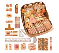 DengFen Cute Capybara Pencil Case, Capybara Stationery Set, with 12 Compartments, with Pens, Clips, Brooches, Etc., Large Capacity Children's Pencil Case