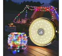 Dengfire Camping String Lights, 4000mAh Rechargeable Tent Light String with 13 Lighting Modes(32.8FT), 4-in-1 Retractable Camping Lights for Tent, Yard, Hiking, RV, Garden, Party Decor