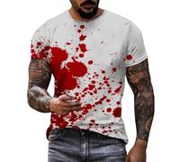 DENGJIAMY Bloody Halloween T Shirts for Men Casual Holiday Horror Graphic Tshirt Mens Plus Size Scary Printed Crew Neck Tee Short Sleeve (Z14 Red, 3XL)