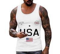 DENGJIAMY Mens 250 Years Anniversary USA Sleeveless Shirts 4th of July Tanks for Men American Flag Vest Summer Patriotic Cut Off Tee