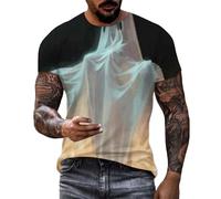 DENGJIAMY Mens Plus Size Halloween T Shirt Funny Witch 3D Printed Tee Short Sleeve Trendy Outdoor Holiday Crew Neck Tshirts for Men (Black, 4XL)