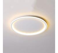 DENGJIN LED Modern Flush Mount Round Ceiling Lamp Fixture, Halo Shape Ceiling Light Lighting for Bedroom, Dining Room, Kitchen, Hallway, Balcony, Dimmable 3-color