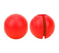 DENGPAO 2pcs Barbell Grips Silicone Dumbbell Adapter Balls, Fat Grips for Barbell and Dumbbell, Thick Round Hand Wrap Ball with Textured Surface to Reduce Wrist Pressure for Gym (Red)