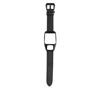 DENGPAO Leather Watch Band Replacement, Quick Release Leather Watch Strap with Stainless Steel Plating Buckle, Retro Wristband for Runner3 and Adventurer, Durable and Easy to (Black)