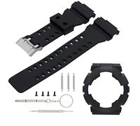 DENGPAO Silicone Watch Strap Replacement Wristband with Watch Case for GA110 GA100, Soft Durable One - Piece Band with Adjustable Length and Full Installation Kit