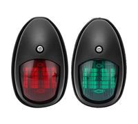 DENGPAO Universal LED Signal Lamp, Marine Side Navigation Light with Red and Green LEDs, IP66 Waterproof Boat Navigation Light for Hulls Under 12m, Includes 2 Lights (Black)