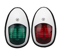 DENGPAO Universal LED Signal Lamp, Marine Side Navigation Light with Red and Green LEDs, IP66 Waterproof Boat Navigation Light for Hulls Under 12m, Includes 2 Lights (White)