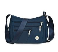 DENGSHANYANG Anti Thief Crossbody Bag for Women Waterproof Shoulder Bag Messenger Bag Casual Nylon Purse Handbag, Blue