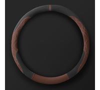 dengshao Car Steering Wheel Cover for Jaguar S-Type SType 1999-2007, Suede Steering Wheel Protector Cover Car Accessory Sports Style Wheel Cover,Black-Brown-O shape