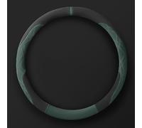 dengshao Car Steering Wheel Cover for Land Rover Range Rover Evoque 2013-2018, Suede Steering Wheel Protector Cover Car Accessory Sports Style Wheel Cover,Black-Green-O shape