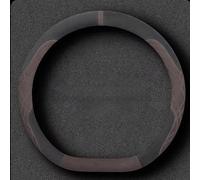 dengshao Car Steering Wheel Cover for Leapmotor T03, Suede Steering Wheel Protector Cover Car Accessory Sports Style Wheel Cover,Black-Brown-D shape