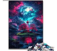Dengta Under The Blood Moon Adult Jigsaw Puzzles 1000 Pieces, Family Activity with Matching Poster And Trivia Sheet for Age 14+ (50x75cm)