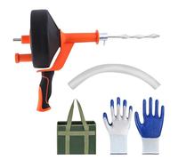 Dengthrive 10M Drain Rods for Outside Drain Snake Flexible with Drill Attachment, Heavy Duty Toilet Snake Auger, Plumbing Snake for Bathtub Drain, Kitchen, Tub, Bathroom Sink