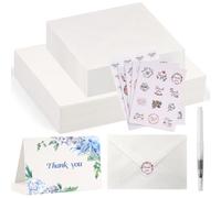 Dengthrive Blank Cards and Envelopes: 60 Sets 140lb/300GSM Foldable Watercolour Paper Cards and Envelopes 4x6 Inch, Suitable for Wedding Invitations, Birthday Cards, Gift Cards, Postcards