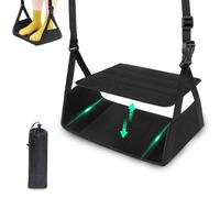 Dengthrive Foot Hammock For Flight: Flat Travel Foot Rest Portable Adjustable Folding Hanging Airplane Foot Rest Support Plates by Memory Foam & Bamboo for Airplane Office Car Train Plane Foot Hammock