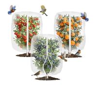 Dengthrive Fruit Tree Netting: 3 PCS 1.8 * 1.2M Garden Netting Bird Protection Bags with Zipper & Drawstring for Trees & Vegetables, Tomato, Blueberry Bush, Plant Protection