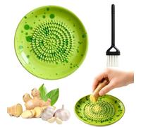 Dengthrive Ink-Splash Design Ceramic Garlic Grater Plate Handmade Natural