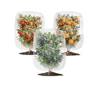 Dengthrive Insect Bird Barrier Bug Netting: 3 PCS 1.8 * 1.2M Fruit Tree Netting Bird Protection with Zipper & Drawstring for Trees & Vegetables, Blueberry Bush, Plant Protection
