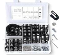 Dengthrive P Clips: 126PCS 304 Stainless Steel Hose Clips 10 Sizes 6/8/10/13/16/19/25/32/38/45MM with Two Kinds of Screws for Cable Cord Hose Tube DIY Enthusiasts Woodworkers Craftspeople