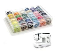 Dengthrive Sewing Machine Accessories, 36 pcs Bobbins for Sewing Machine Assorted Colors Sewing Machine Thread with Bobbin Case for Brother Singer Elna Babylock Janome Embroidery Machine