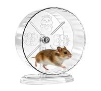Dengthrive Silent Hamster Wheel Syrian Large, 24cm Acrylic Large Hamster Wheel with Double Bearings, Transparent Dwarf Hamster Wheel Simulate Natural Runnin for Dwarf Syrian Hamsters Gerbil Chinchilla