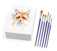 Dengthrive Water Colour Paper Thickened: 120 Sheets Cotton Watercolour Paper Bulk 140 lb/300 GSM Cotton Cold Press 6 PCS Small Paint Brushes for Artist Painting Drawing Paper Students Adults 5" x 7"