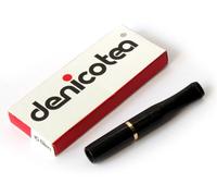 DENICOTEA cigarette holder Black with golden color ring + 10 filters