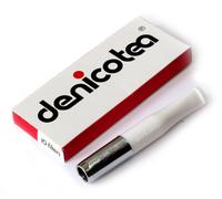 DENICOTEA cigarette holder White and Silver color + 10 extra filters
