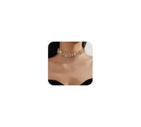 Denifery Rhinestone Choker Necklaces Crystal Necklaces Sparkling Diamond Choker Necklaces Crystal Collar Necklaces Jewelry for Women, Metal, No Gemstone