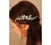 Deniferymakeup 1pc Pearl Hair Pins Bridal Hair Pins Wedding Pearl Rhinestones Headpiece Bride Hair Accessories for Women, Bride, Bridesmaid (Silver)