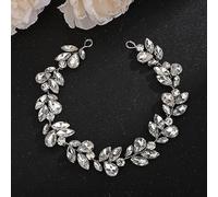 Deniferymakeup Bride Wedding Rhinestone Crystal Hair Vine Handmade Bridal Rhinestones Headband Wedding Hair Accessories for Brides Vintage Headpieces for Women Girl Party Prom Birthday (Silver)