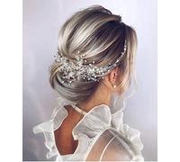 Deniferymakeup Crystal Bridal Hair Piece Bridal Hair Accessories Bridal Hair Comb Wedding Headpiece Wedding Hair Piece Wedding Hair Accessories (Silver)
