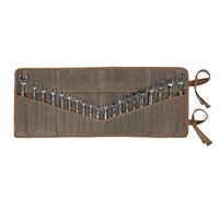 Denifiter Wrench Roll Up Pouch Tool Roll, Heavy Duty Waxed Canvas Tool Bag Tool Organizer Bag With 20+4 Pockets (Brown)