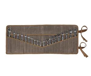 Denifiter Wrench Roll Up Pouch Tool Roll, Heavy Duty Waxed Canvas Tool Bag Tool Organizer Bag With 20+4 Pockets (Brown)