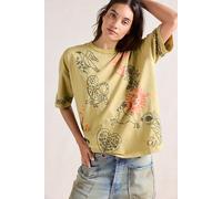 Denim And Bone Telling Tales Tee at Free People in Ivory Combo, Size: Large - female