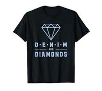 Denim and Diamonds Black T-Shirt Southern Rodeo Western Glam T-Shirt