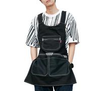 Denim Aprons for Women Men Cross Back Apron with Pockets for Barista, Chef, Barber, Painter And Gardener,One Size,Blue (Black One Size)