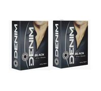 2 X Denim BLACK EDT Mens Aftershave Lotion 100ml Long lasting scent FREE POST
