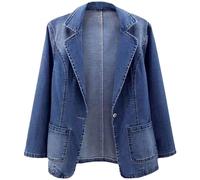 Denim Blazer For Women Uk - Navy Blue Blazer For Women Plus Size - Summer