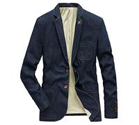 Denim Blazer Men Coat Male Outerwear Oversized Business Casual Denim Jacket Men's Clothing Suit Jacket Vintage Blue 3XL