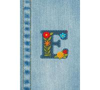 Denim Blossom Monogram Journal - Letter E with Embroidered Flowers: Monogrammed Floral Denim Composition Notebook: E Blue Jeans Background | Perfect for Daily Writing, Notes, or Gifting