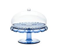 Denim blue CAKE STAND WITH DOME "VANITY"