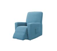 (Denim Blue) Recliner Cover Solid Color Thickened Full Chair Dust-proof Protector