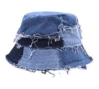 Denim Bucket Hat Retro Design Hat Burr Patchwork Sunshade Hat Outdoor Mashup Fishing Hat Thin Basin Cap