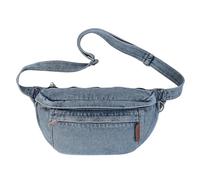 Denim Bum Bag, Large Chest Pocket, Denim Purse for Women, Denim Purse, Crossbody Bag with Adjustable Strap, Light Blue, Large